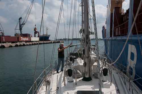 along side